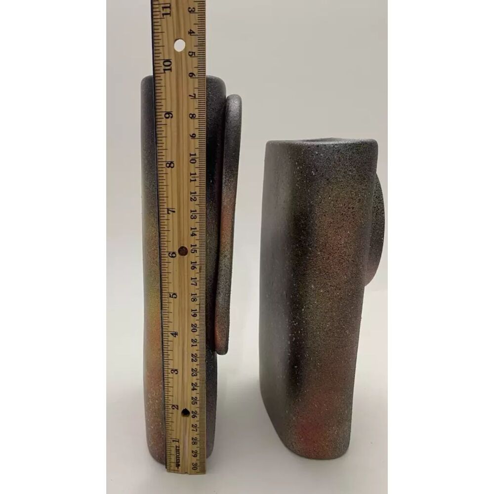 2-Piece Of Stunning Multi Colors Textured Ceramic Vases- Home Decor - Picture 6 of 11